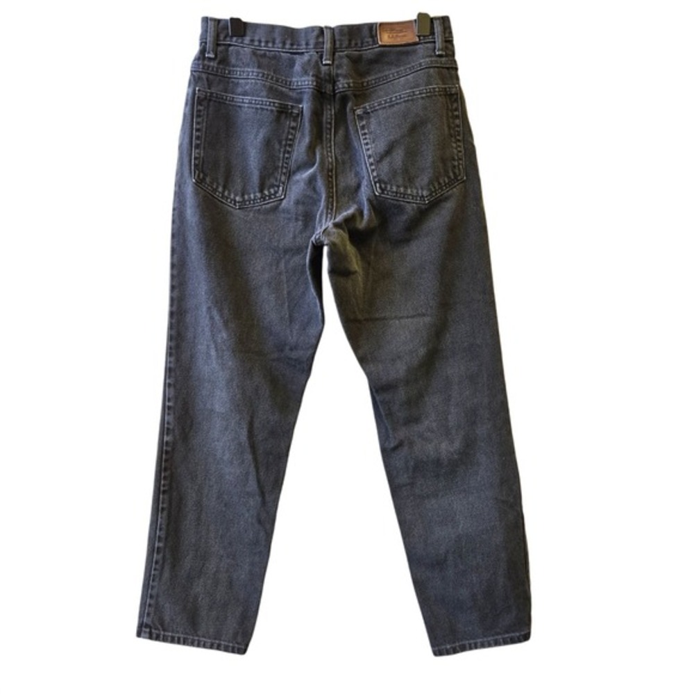 LL Bean Classic Fit Jeans Women's‎ 28 Black Faded Denim Patch Vintage - Picture 2 of 12